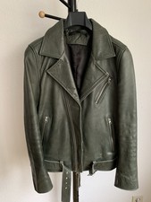 Tiger of Sweden Jeans Lederjacke Grün, Größe: S Büffelleder/ schwere Qualität