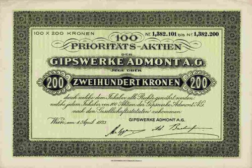 Gipswerke admont 1923 wien - 1923,