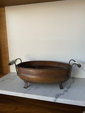 Antik Kupfer Übertopf Porzellan Henkel Jardiniere Landhaus