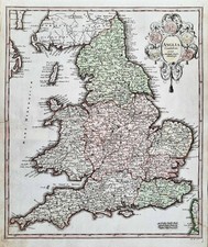 England Wales Great Britain map Karte Weigel Kupferstich engraving 1720 203899