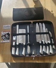 10-teiliges Messer Set handgearbeitet + Aufbewahrungstasche Neupreis 732€