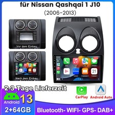 2+64GB Für Nissan Qashqai J10 2007-2015 Android 14 Carplay Autoradio GPS Navi FM