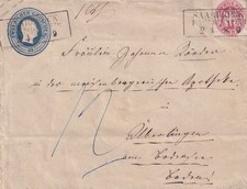 PREUSSEN  U 12  B + Pr MiNr. 16 aus SAARBRÜCK BAHNH.EXPED.  gepr Flemming