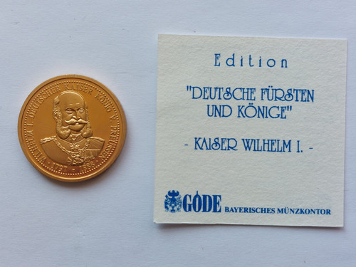 Gedenkmünze kaiser wilhelm - wilhelm, i