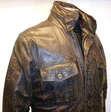 Herren Lederjacke von Camp David washed brown  XL