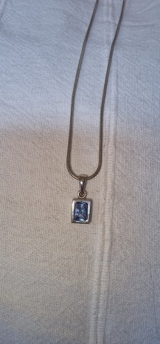 Silberkette blau steine - blau, 925