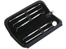 Zahnsteinentferner Set Zahnreiniger Zahnsonde Mundspiegel im Etui ☼☼☼ Premium