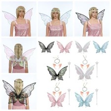 Frauen Mädchen Elfenohren Schick Garland Funkelnd Schmetterlingsflügel Karneval