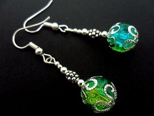 EIN PAAR DANGLY BLAU/GRÜN