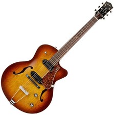 B-WARE Godin 5th Avenue CW Kingpin II Hollowbody E-Gitarre Cognac Burst Cutaway