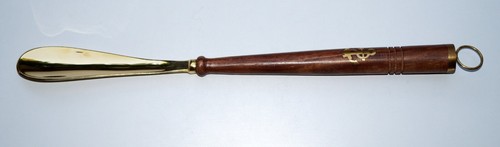 Schuhlöffel messing holz - schuhlöffel,