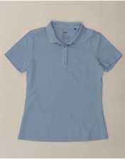 Jack Wolfskin Damen Poloshirt UK 12 mittelblau Baumwolle HB04