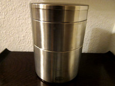 IKEA 3'er Set große Stapeldosen Vorratsdosen rund Edelstahl matt gebürstet Nr. 1