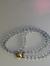 Faceted Aquamarine necklace with diamond dust 