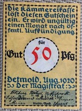 Notgeld: 50 Pfennig Detmold