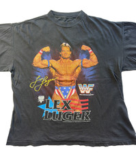 Vintage WWF WWE Lex Luger Official 92 Wrestling TShirt Size Medium Single Stitch