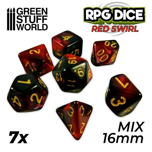 Mix 16mm spielwürfel - mix, rot