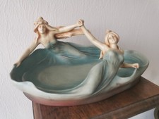 Figuren Schale Bernhard Bloch Jugendstil Eichwald Austria signiert Th. Schoop