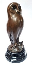 Bronze Statue Junge Eule Vogel