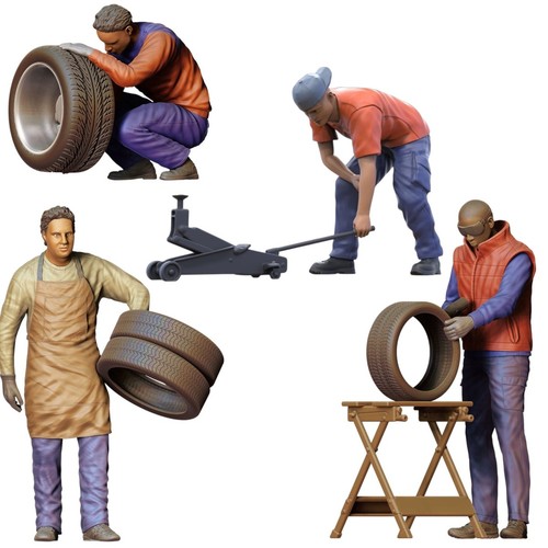 Reifenwechsel männer set 3d - männer,