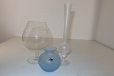 3 Vase "Klingenbrunn Kristall+Rosenthal+Vannes Cristal" matt+klar -Blumenvase-