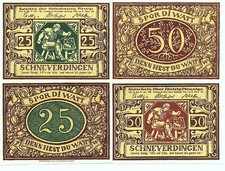 ?SCHNEVERDINGEN 1921: "Sparkasse ✬ Schuhmacherhandwerk", 1. Notgeld-SERIE