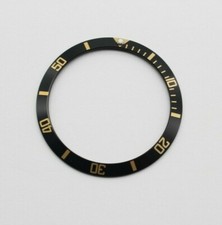 Lünette Bezel Inlay schwarz-gold kompatibel zu Rolex Submariner # 1680 16803