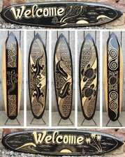 Über 100 Designs im Shop, 160 cm Deko Surfboard aus Holz Surfbrett Schnitzerei