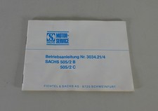 Betriebsanleitung / Handbuch Sachs Fahrzeugmotor 505/2B + 505/2C Stand 1980