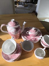 Porzellan Service - Staffordshire England Alfred Meakin - 5 Gedecke Zuckerdose