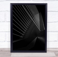 Brücke Geometrie Symmetrie Linien Kabel Kontrast Schwarzweiß Architektur Druck