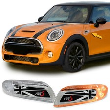 LED Seitenblinker Union Jack Schwarz für Mini One Cooper S F55 F56 F57 2014-21
