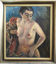 Ölgemälde unbekannter Aktmaler des 20. Jh. Erotik weiblicher Halbakt