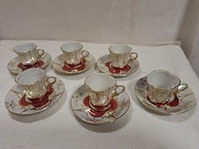 6 Stück  Porzellan Mokka Sammeltasse Tasse  Thüringen  Hüttensteinach Jugendstil