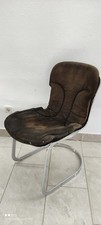 Cidue Vintage Freischwinger Chrom Leder Italy 1970s Stuhl Sessel