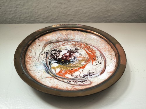Vintage emaille schale - schale, kupfer