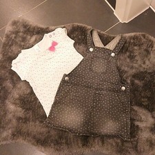 Set 86 Outfit Jeanskleid Grau