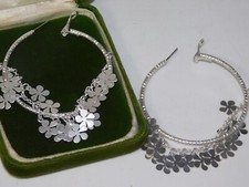Nwt Groß Silberfarben Hoops