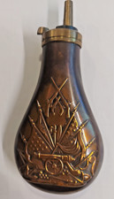 ält. PULVERFLASCHE aus Kupfer u. Messing aus den 70 er Jahren, funktionsfähig