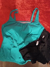 Tankini von Lascana - Größe 44 - schwarz/türkis