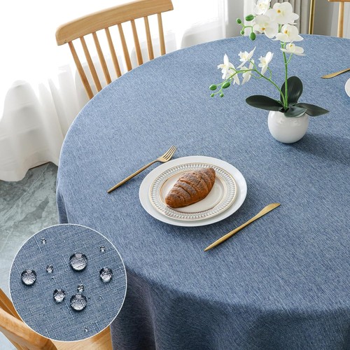 Tischdecke rund 140cm blau - tischdecke,