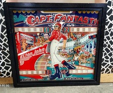 Original Flipper Scheibe Backglass Capt. Fantastic Elton John Bally 1976 Rahmen