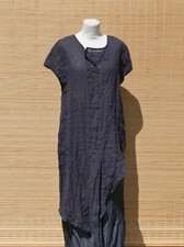 asymmetrische Tunika YUKAI Überwurf Wolle Metall Glitzer grau - Gr. L Lagenlook