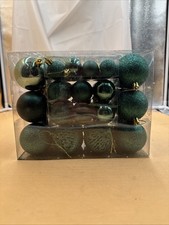 WOMA Christbaumkugeln Set Grün 50er Weihnachtskugeln Set Kunststoff