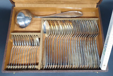 Antik Art Deco 37-teiliges Besteck der  Fa.  Apollo, Paris versilbert im Kasten