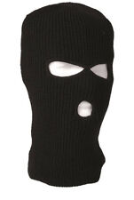 Balaclava 3-Loch Sturmhaube Haube Skimaske Motorradmaske, schwarz