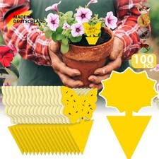 100PCS Gelb-Sticker gegen Trauermücken, giftfreie Gelbtafeln/Gelbfallen DHL.