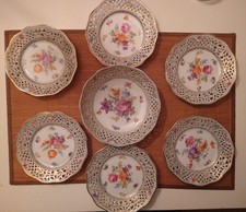 Kuchenteller  & Schale Schumann Bavaria - Blumendekor Durchbruch 1923-1935   