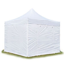 Faltpavillon Faltzelt 3x3m Klappzelt mit 4 Seitenteilen ohne Fenster weiß