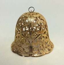Eckartina Metall Christbaumschmuck Filigran Anhänger Glocke GOLD 5 cm